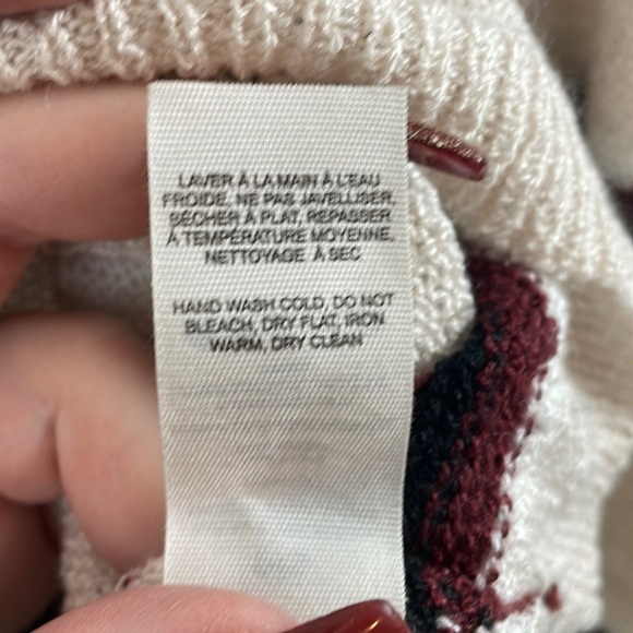 Garage burgundy black and cream striped knit sweater size PS - Picture 5 of 5